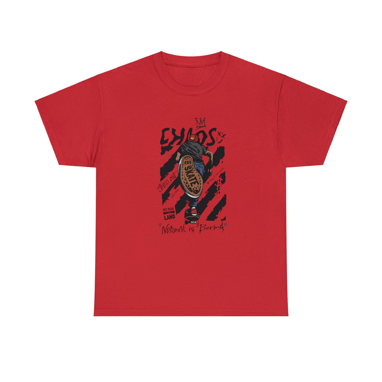 Chaos Normal Is Boring Skate Graphic Tee Shirt