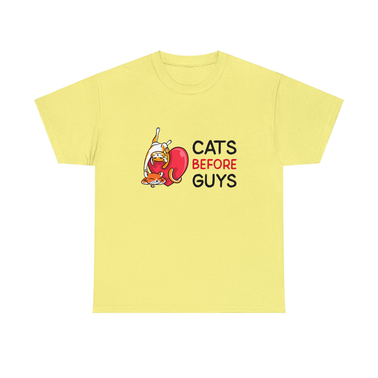 Cats Before Guys Graphic Tee Shirt