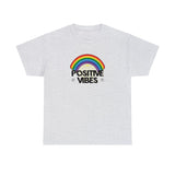 Positive Vibes Rainbow Graphic Tee Shirt