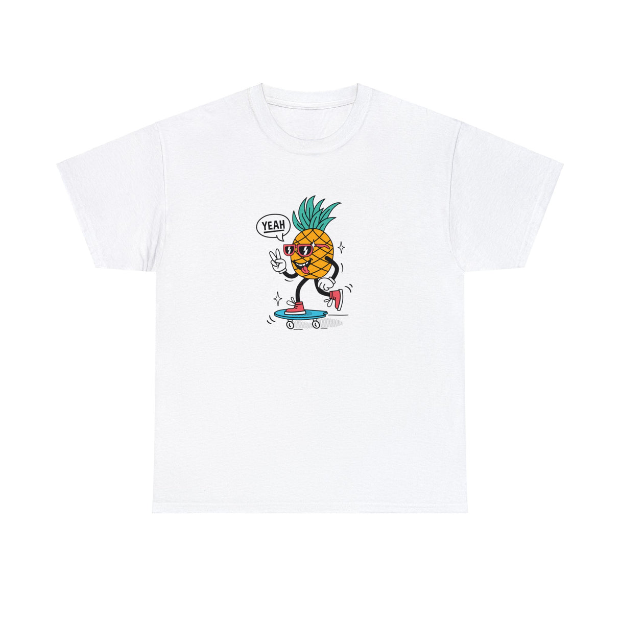 Skateboarding Pineapple Graphic Tee Shirt