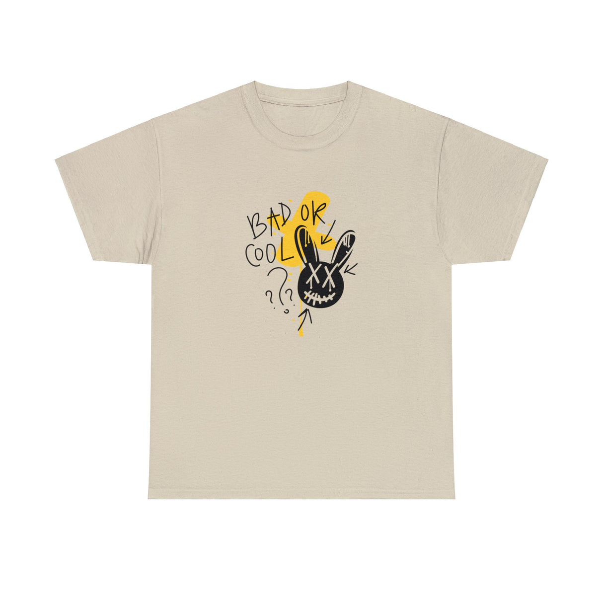 Bad Or Cool Bunny Graphic Tee Shirt