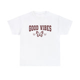 Good Vibes Butterfly Graphic T Shirt