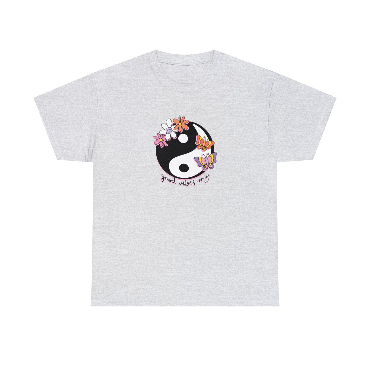 Yin Yang Good Vibes Only Graphic Tee Shirt