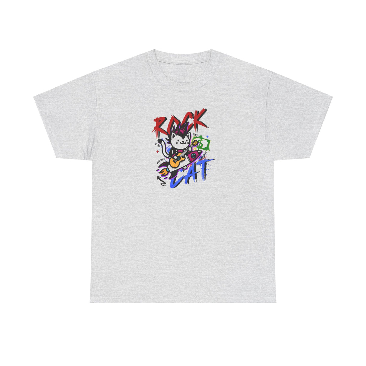 Rock Cat Graphic Tee Shirt