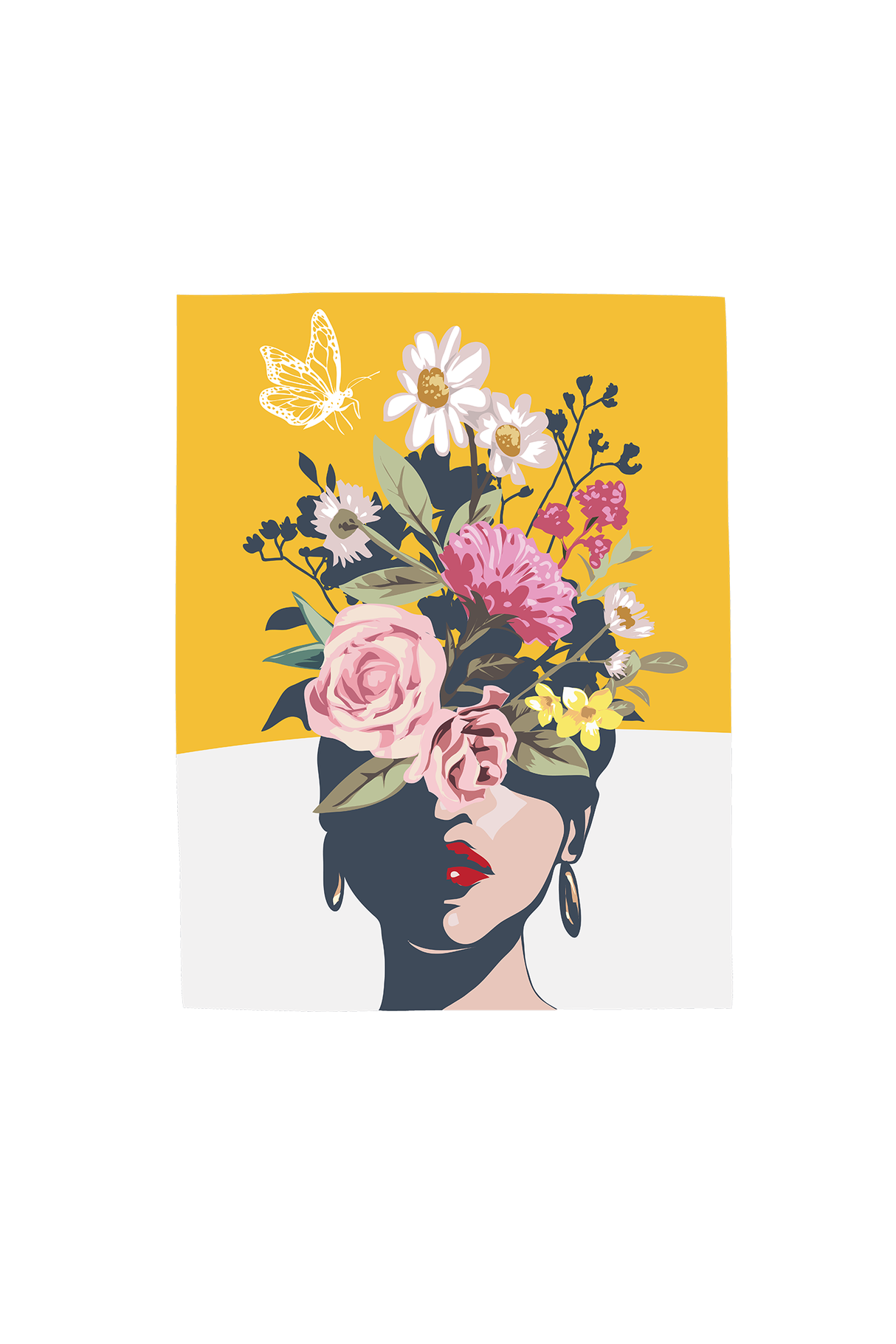 Flower Bouquet And Woman Face