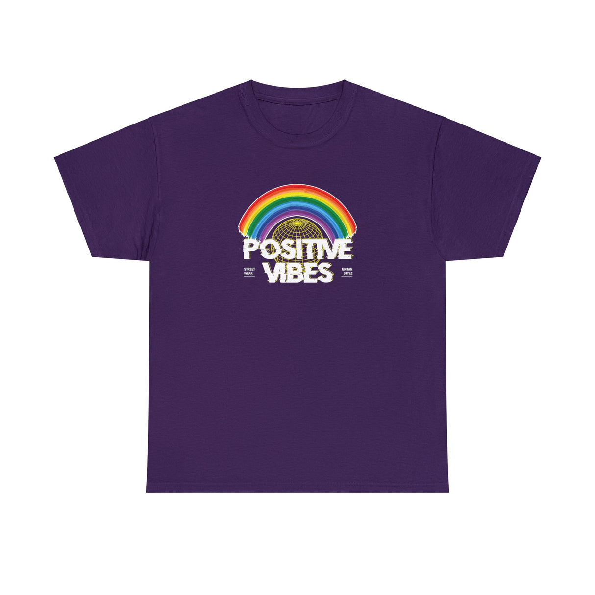 Positive Vibes Rainbow Graphic Tee Shirt