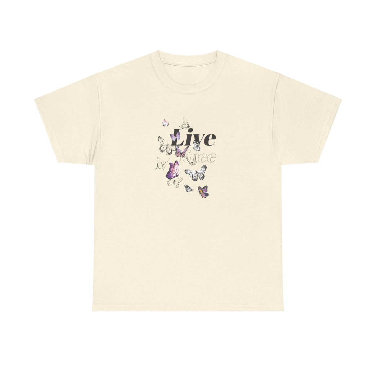 Live Free Butterfly Graphic Tee Shirt