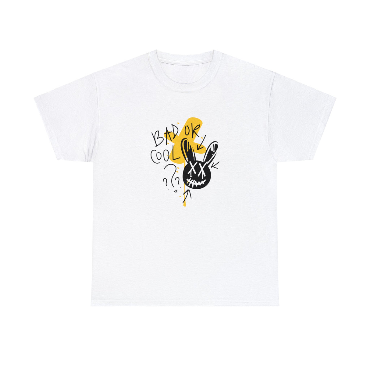 Bad Or Cool Bunny Graphic Tee Shirt