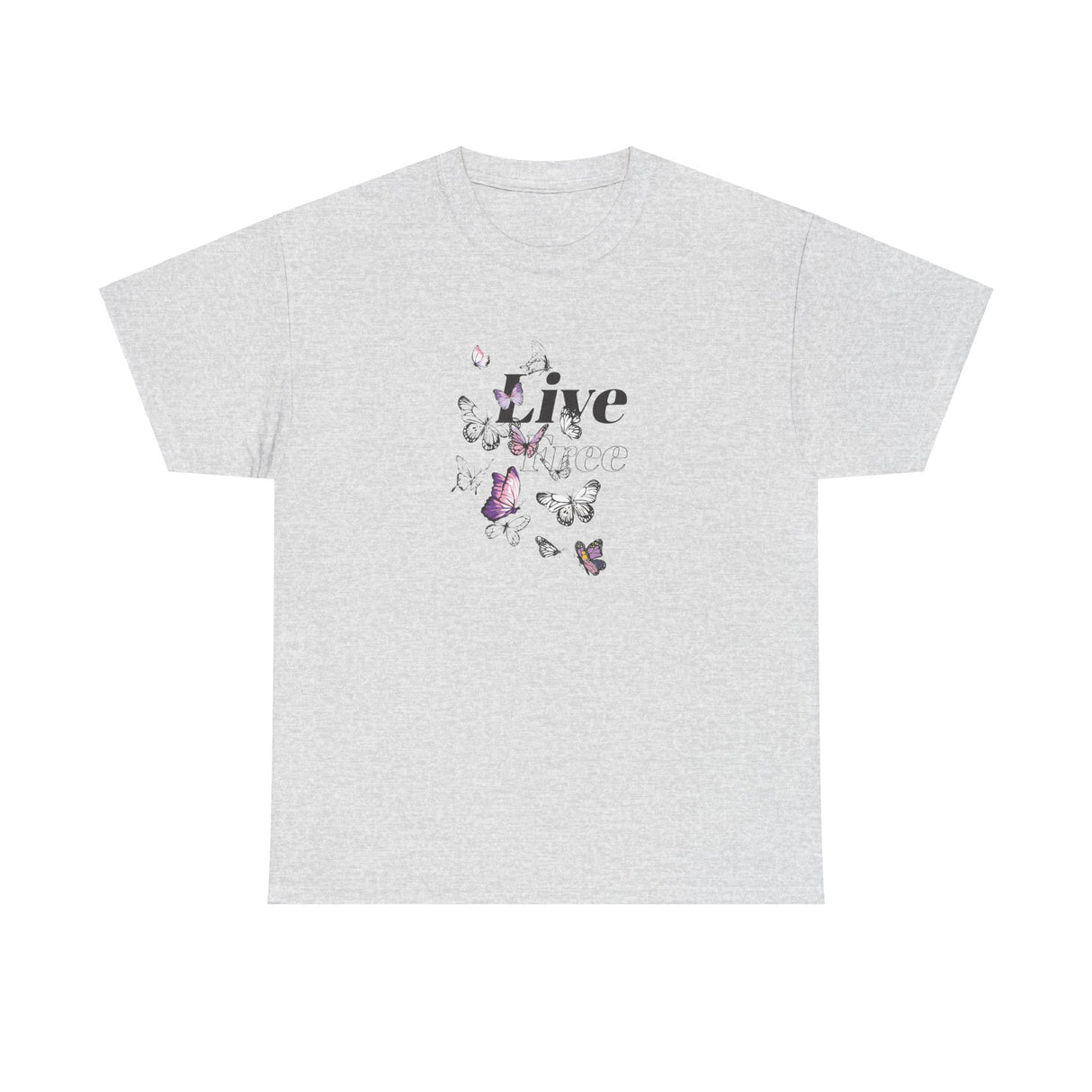 Live Free Butterfly Graphic Tee Shirt