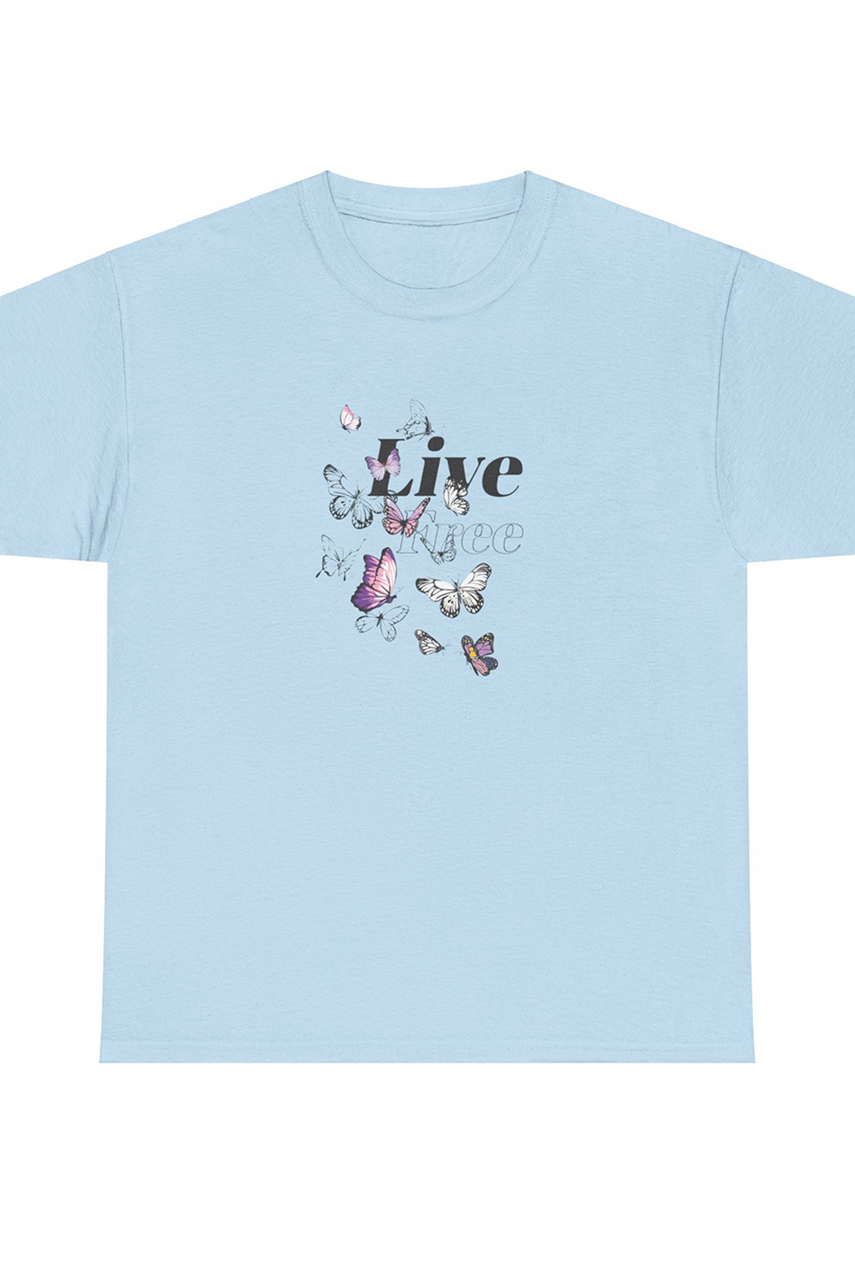 Live Free Butterfly Graphic Tee Shirt