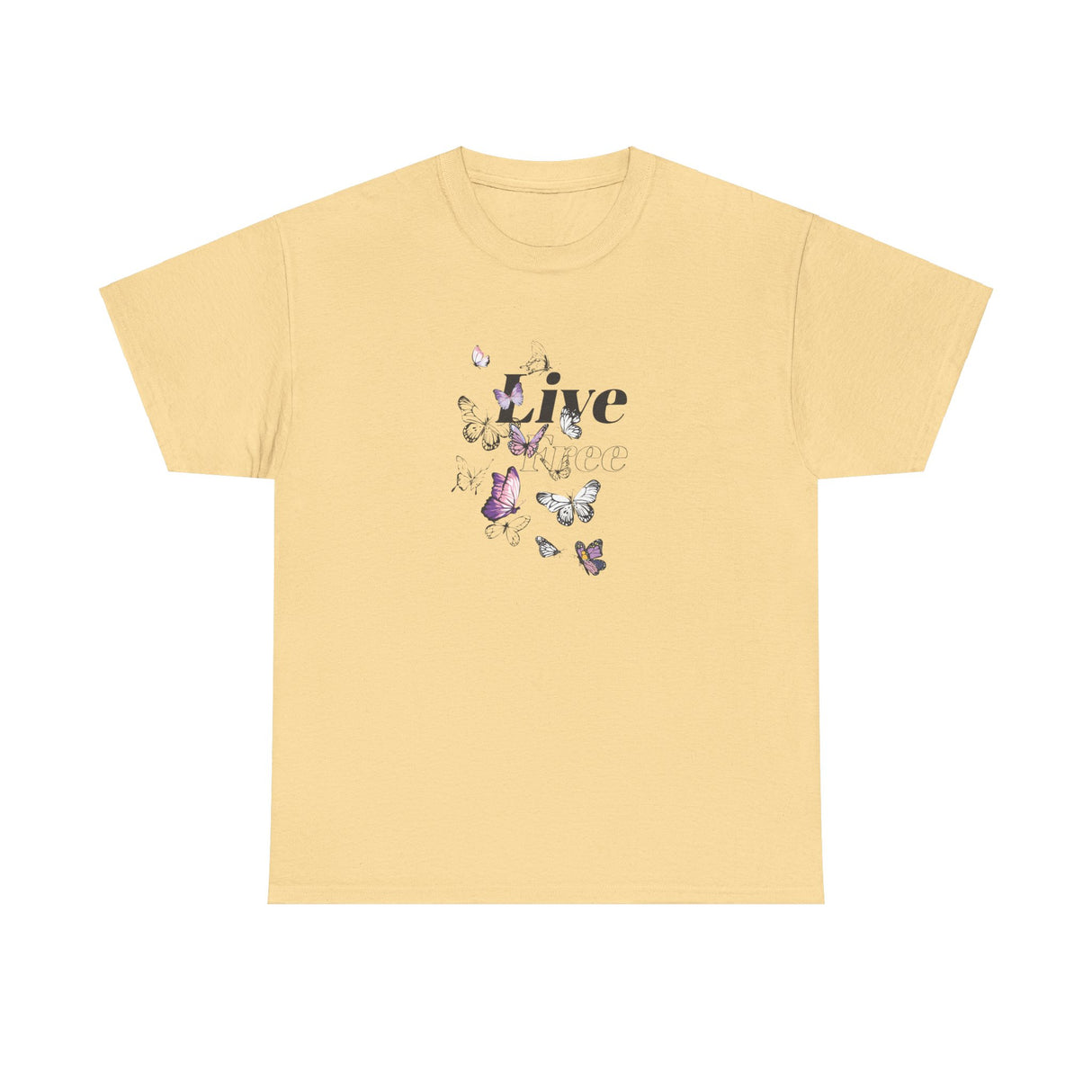 Live Free Butterfly Graphic Tee Shirt