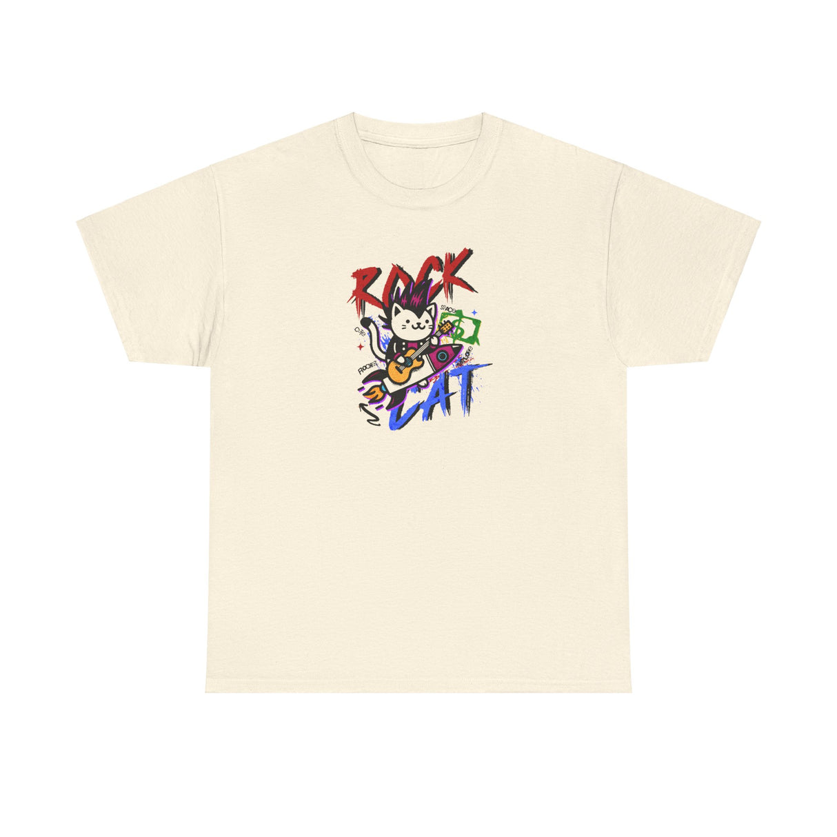 Rock Cat Graphic Tee Shirt