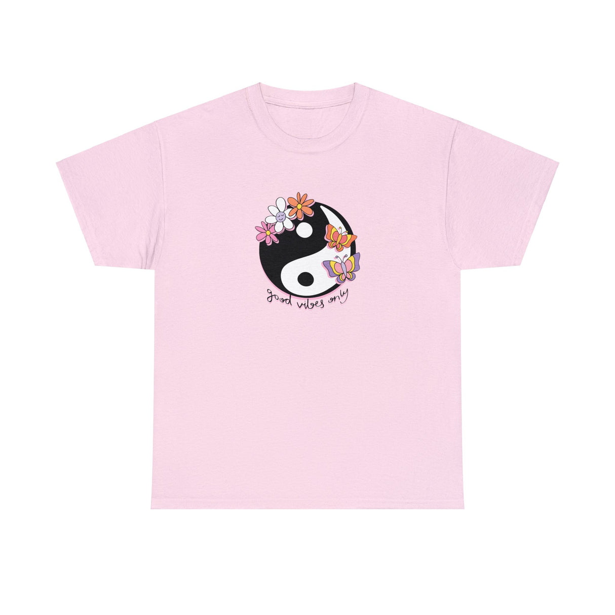 Yin Yang Good Vibes Only Graphic Tee Shirt