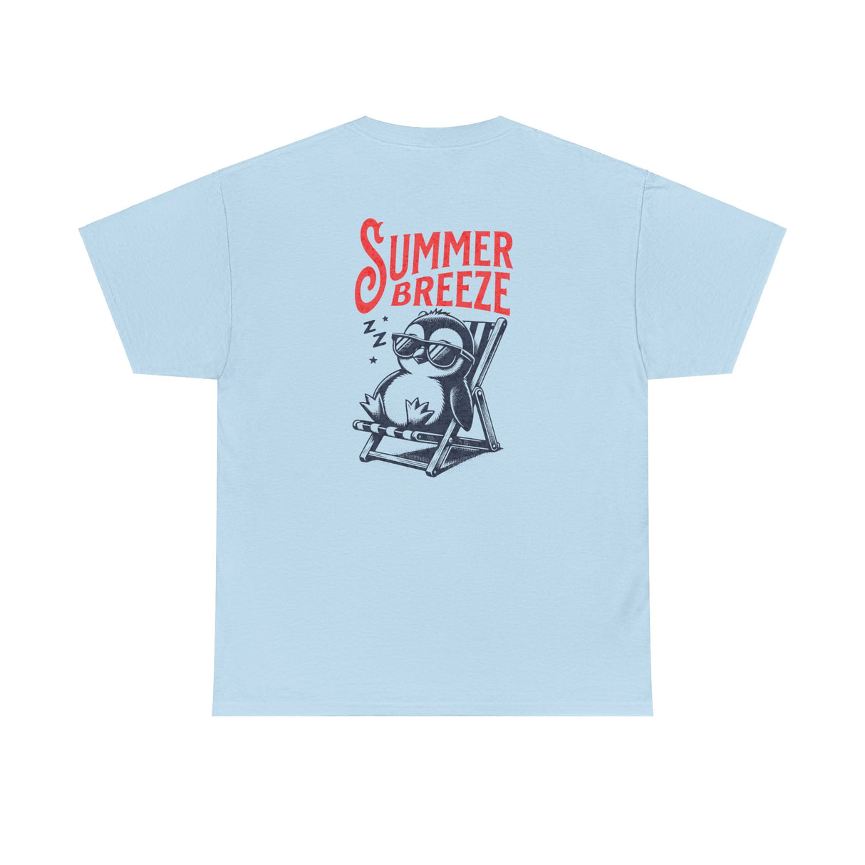 Summer Breeze Penguin Graphic Tee Shirt