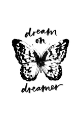 Dream On Dreamer Butterfly Graphic T Shirt