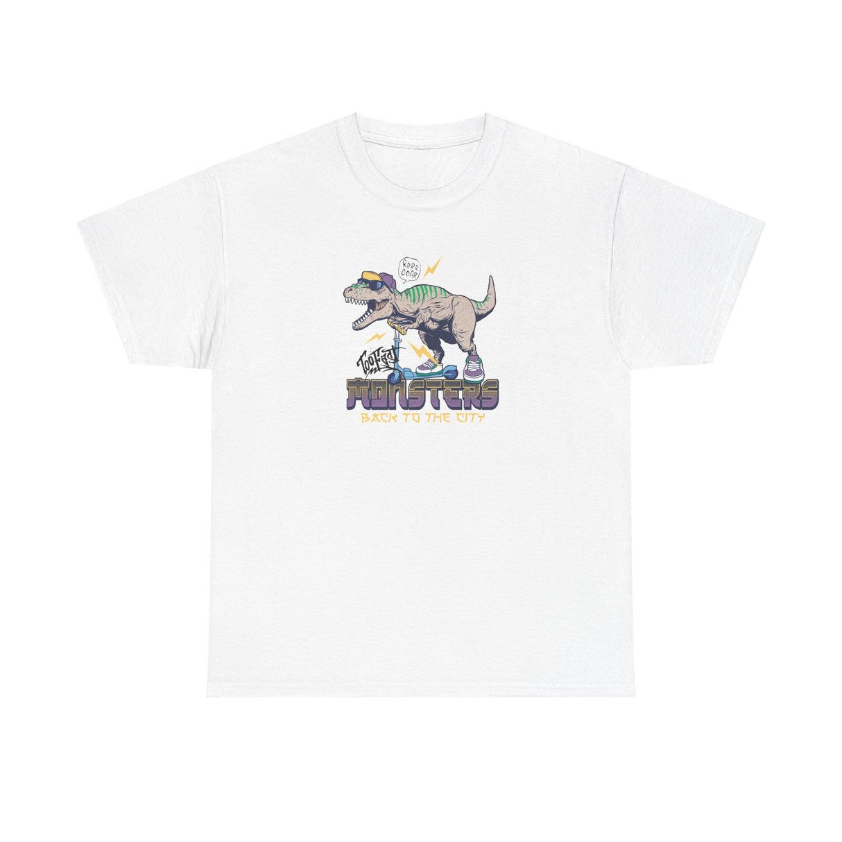 Dinosaur On Scooter Graphic Tee Shirt