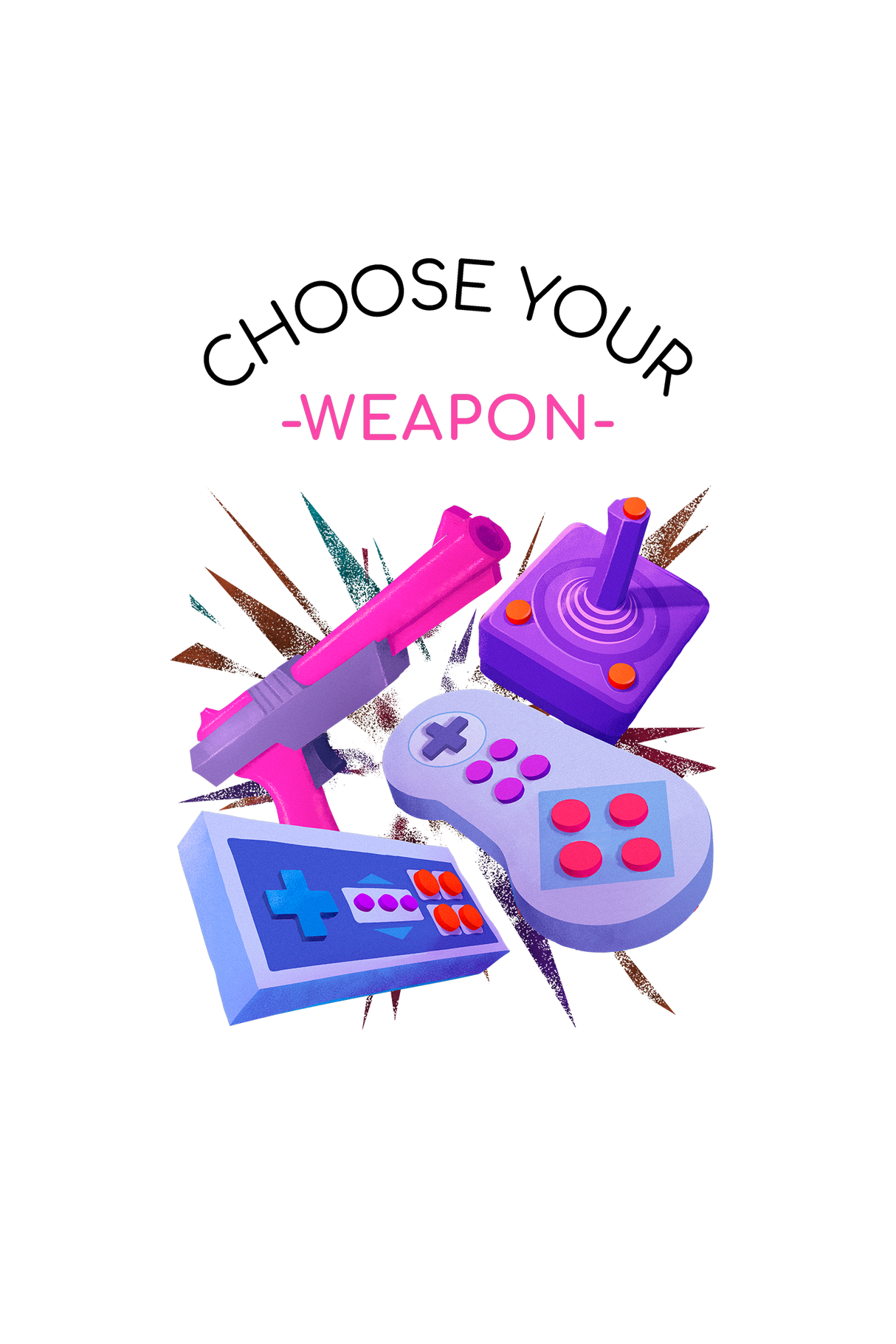 Choose Your Weapon Graphic Tee Shirt