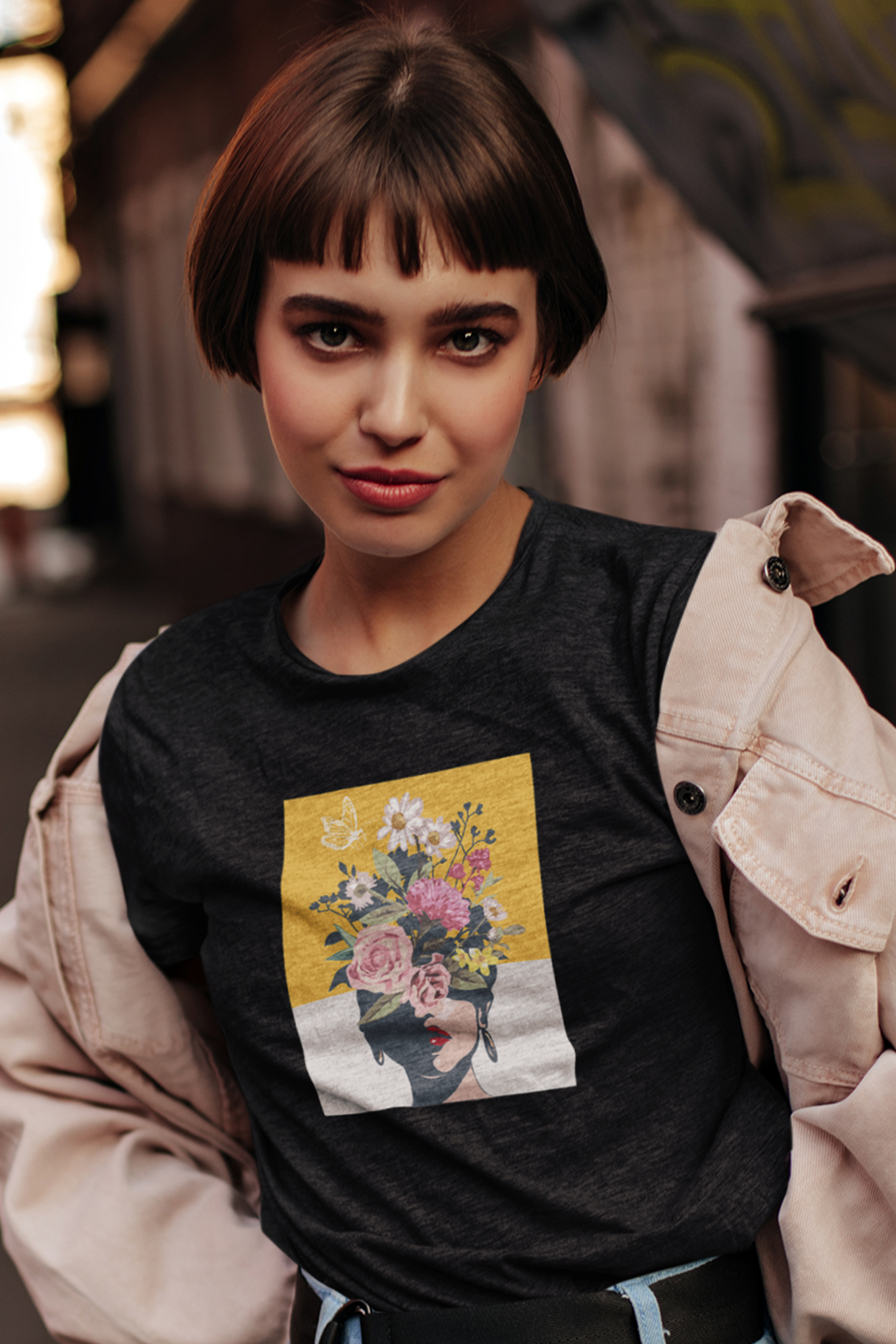 Flower Bouquet And Woman Face