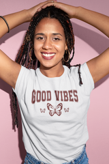 Good Vibes Butterfly Graphic T Shirt