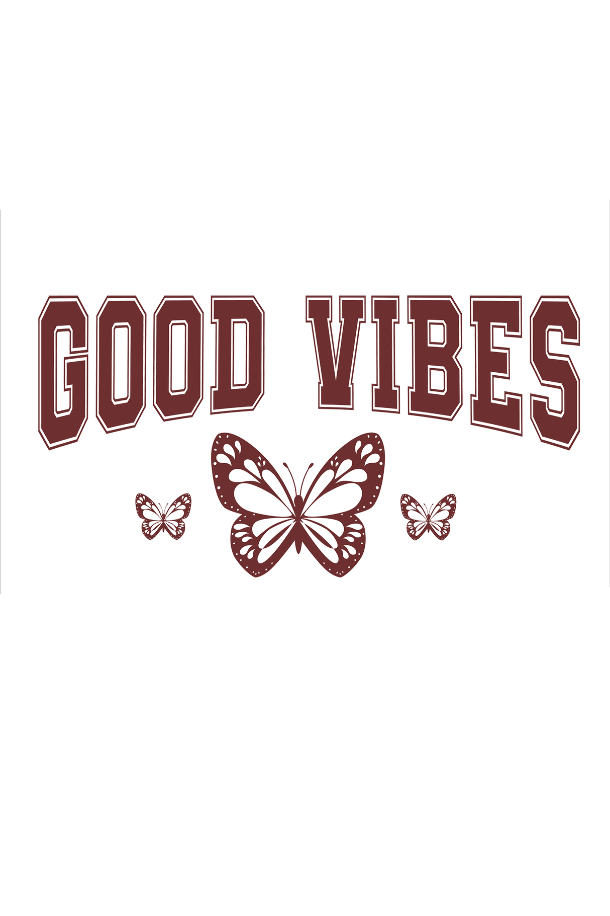 Good Vibes Butterfly Graphic T Shirt