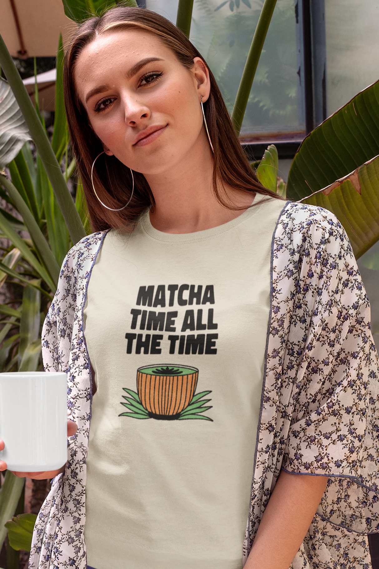 Matcha Time All The Time Graphic T Shirt