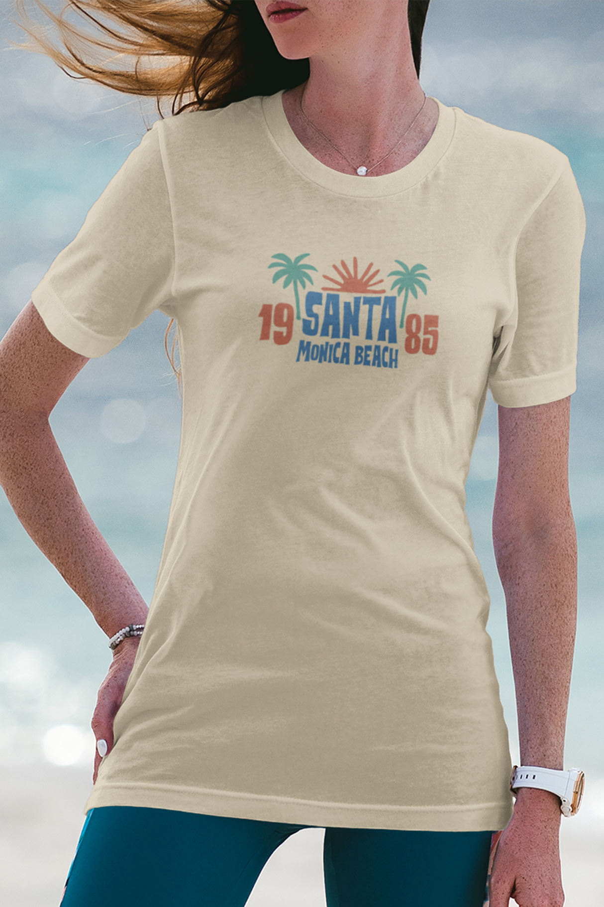 Santa Monica Beach 1985 Graphic Tee Shirt