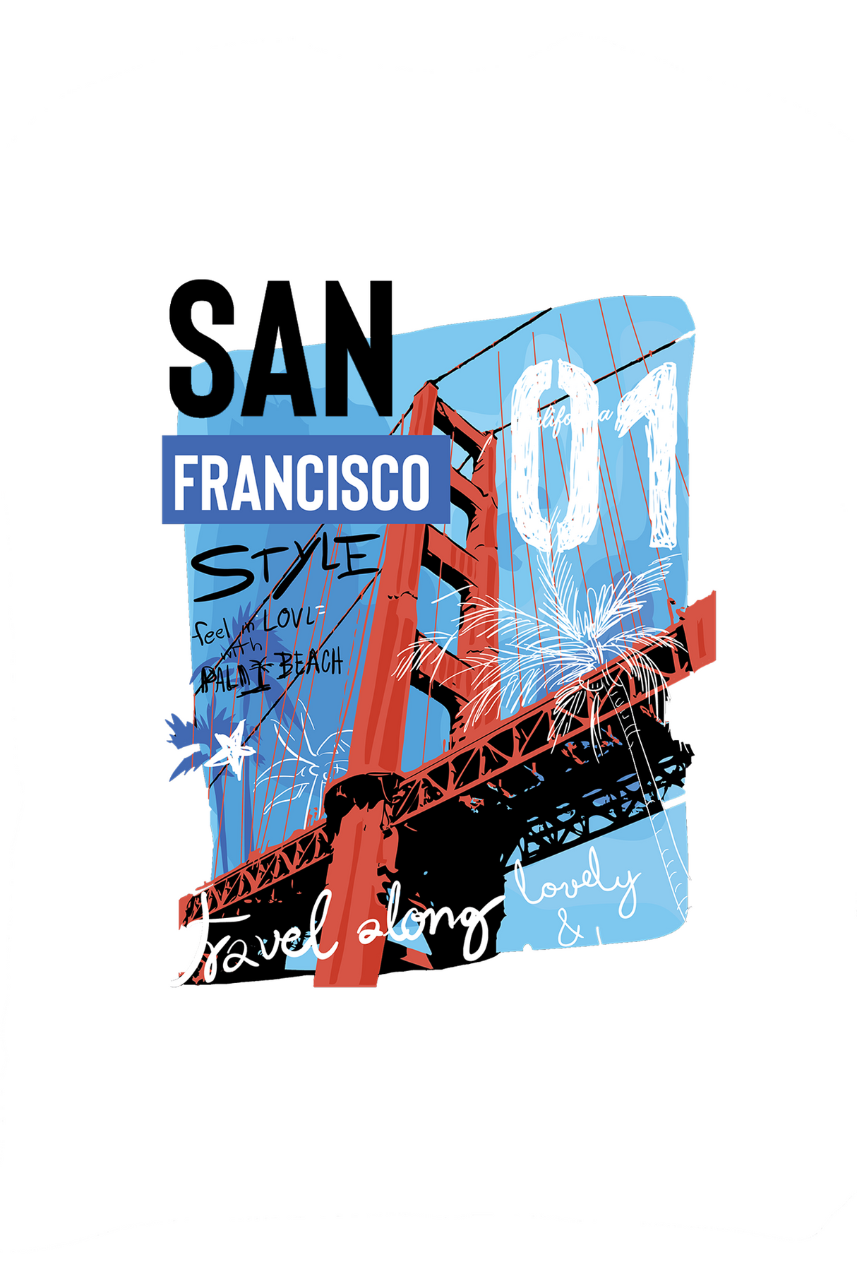 San Francisco Travel Along Graphic T Shirt