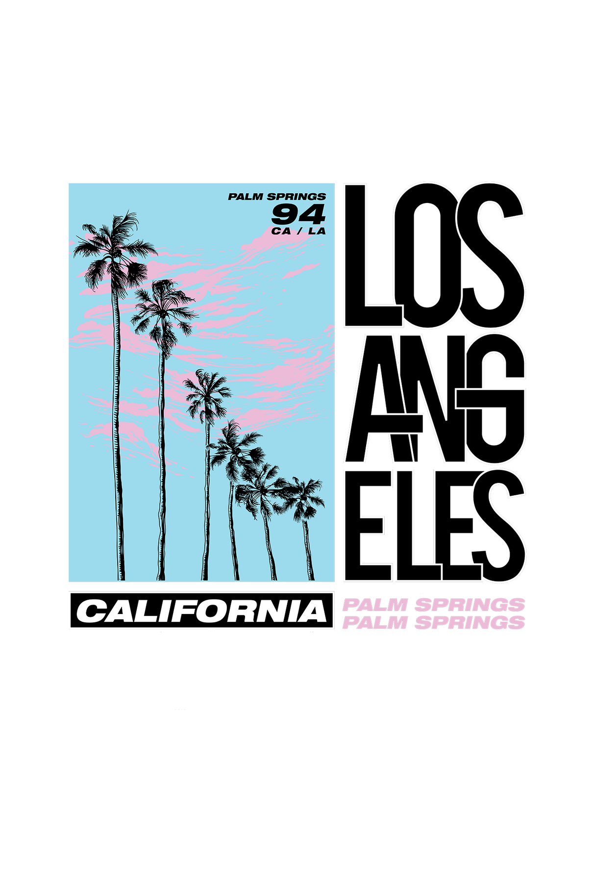 Los Angeles California Palm Springs Graphic Tee Shirt