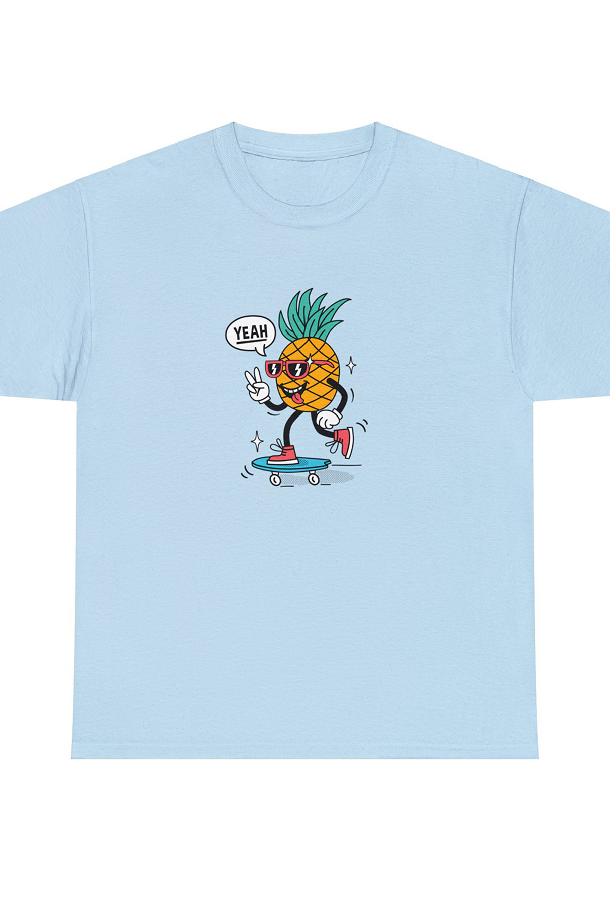 Skateboarding Pineapple Graphic Tee Shirt