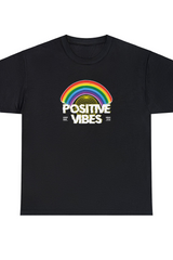 Positive Vibes Rainbow Graphic Tee Shirt