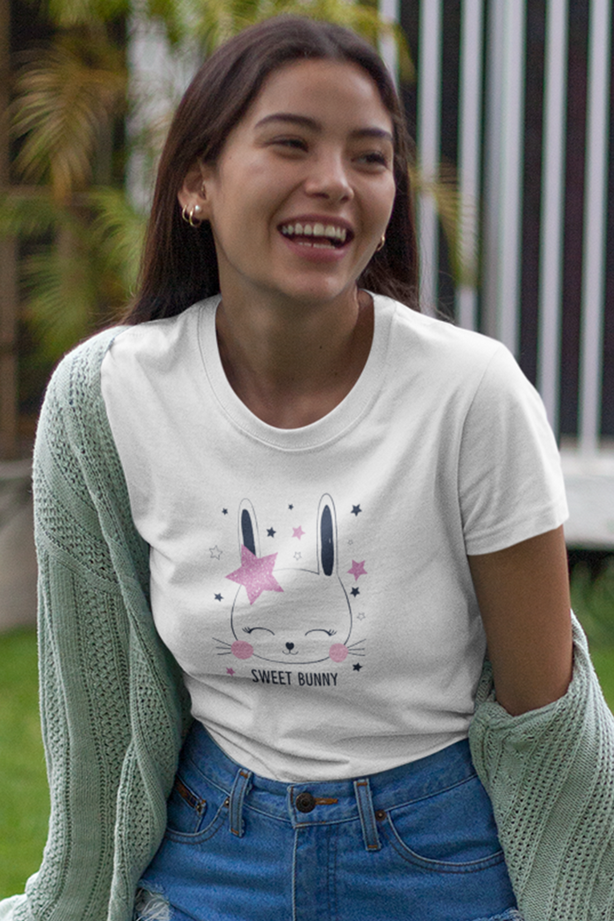 Sweet Bunny Graphic Tee Shirt