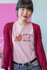 Cats Before Guys Graphic Tee Shirt