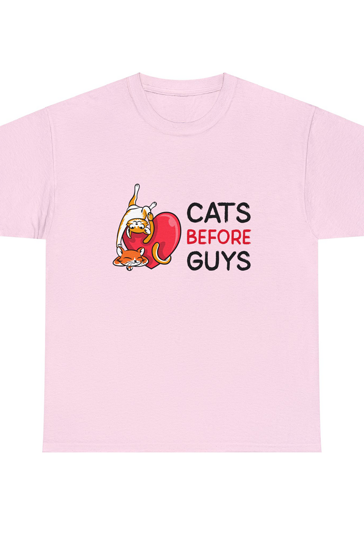 Cats Before Guys Graphic Tee Shirt