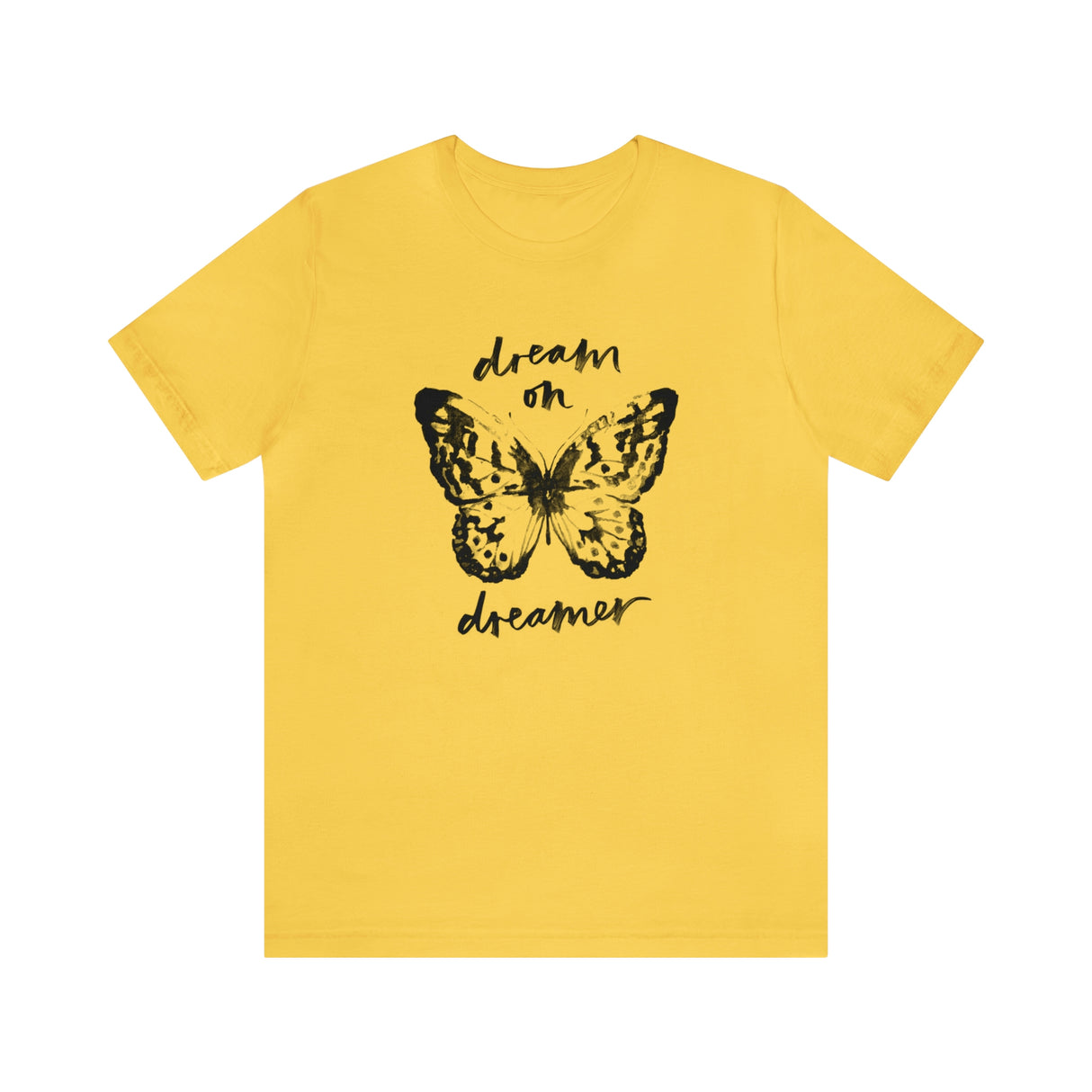 Dream On Dreamer Butterfly Graphic T Shirt